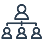 Hierarchical structure icon indicating an organizational or management system.